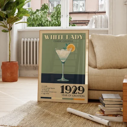 Cocktail Wall Art – White Lady Art Print