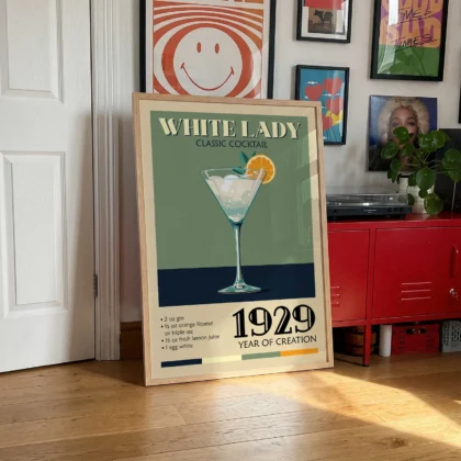 Cocktail Wall Art – White Lady Art Print