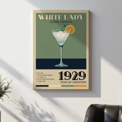 Cocktail Wall Art – White Lady Art Print