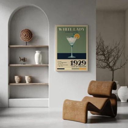 Cocktail Wall Art – White Lady Art Print