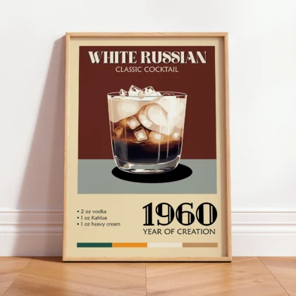 Cocktail Wall Art – White Russian Art Print