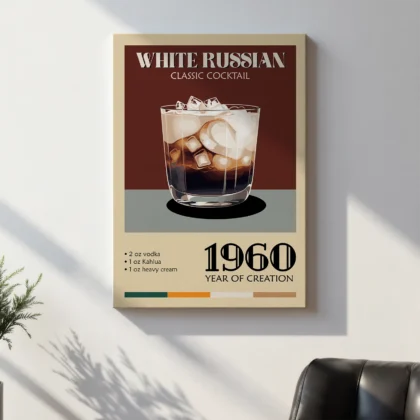 Cocktail Wall Art – White Russian Art Print