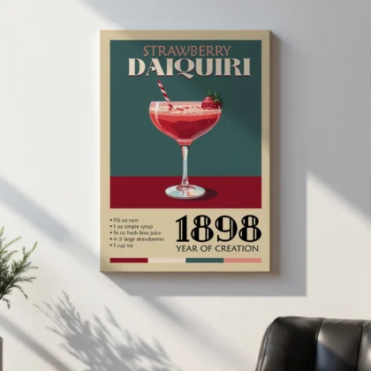 Cocktail Wall Art – Strawberry Daiquiri Art Print