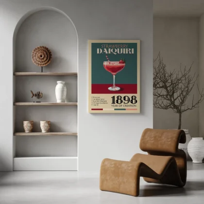 Cocktail Wall Art – Strawberry Daiquiri Art Print