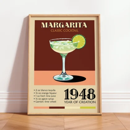 Retro Wandbild – Margarita Cocktail