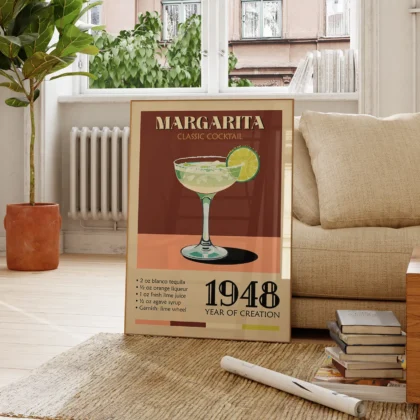 Retro Wandbild – Margarita Cocktail