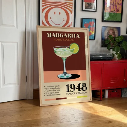 Retro Wandbild – Margarita Cocktail