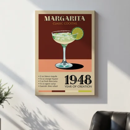 Retro Wandbild – Margarita Cocktail