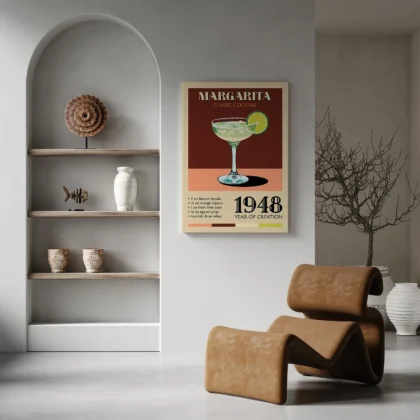 Retro Wandbild – Margarita Cocktail