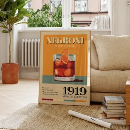 Cocktail Wall Art – Negroni Art Print