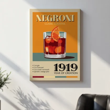 Cocktail Wall Art – Negroni Art Print