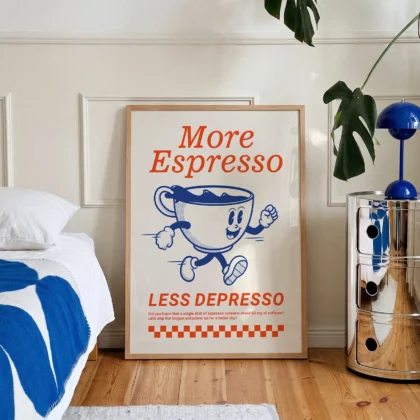 Coffee Wall Art – More Espresso Less Depresso