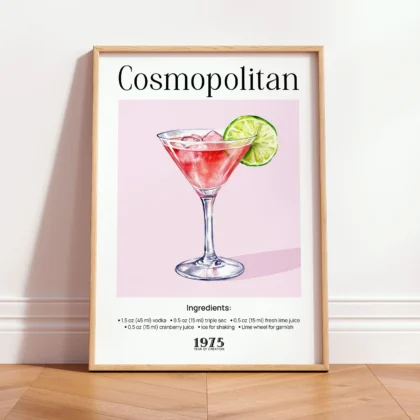 Wandbild – Cosmopolitan Cocktail Rezept