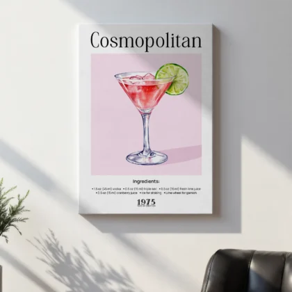 Wandbild – Cosmopolitan Cocktail Rezept