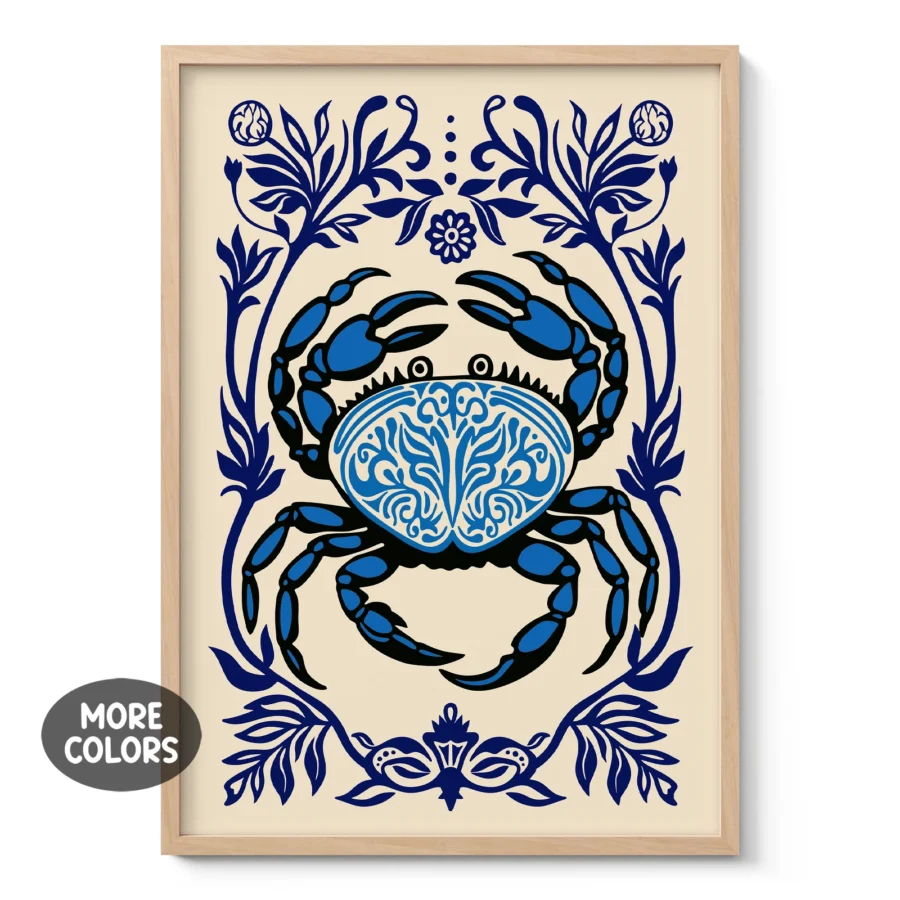 Crab Poster – Retro Kitchen Print