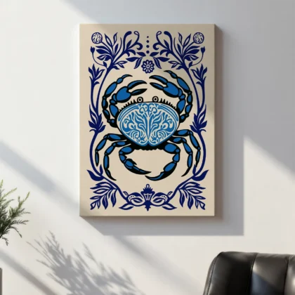 Retro Wandbild mit Krabbe