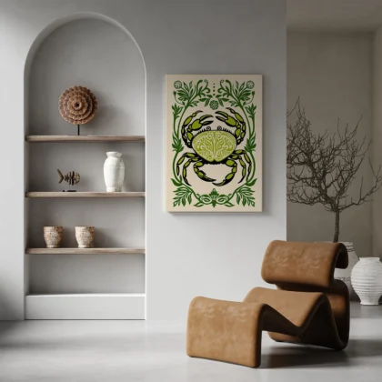 Retro Wandbild mit Krabbe