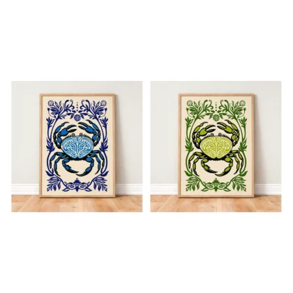 Retro Wandbild mit Krabbe