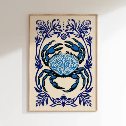 Retro Wandbild mit Krabbe