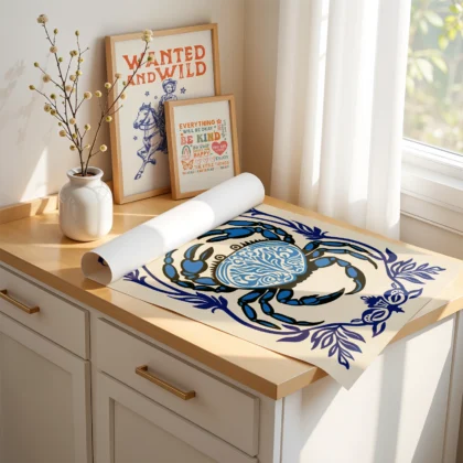 Retro Wandbild mit Krabbe