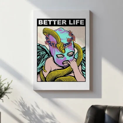 Amor mit Maske und Schlange Wandbild – Better Life