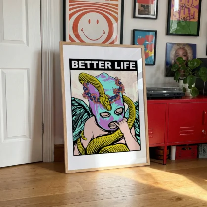 Amor mit Maske und Schlange Wandbild – Better Life