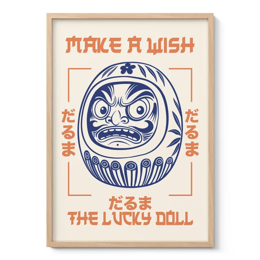 Daruma Poster – Retro Japanese Wall Art