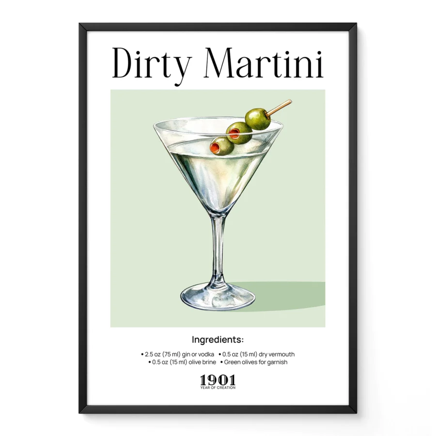 Wandbild – Dirty Martini Cocktail