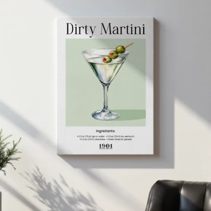 Wandbild – Dirty Martini Cocktail