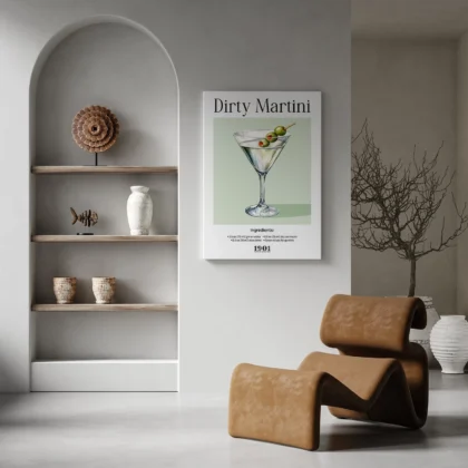 Wandbild – Dirty Martini Cocktail