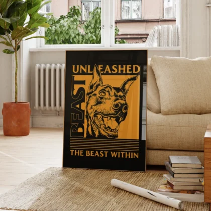 Dobermann Wandbild – Unleashed Beast