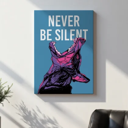 Dobermann Wandbild – Never Be Silent