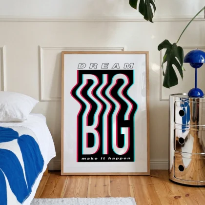 Typografie Wandbild – Dream Big