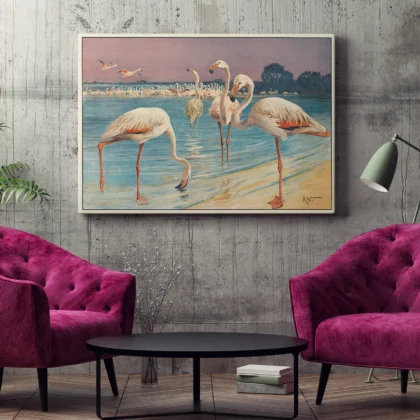 Flamingo Poster – Vintage Bird Art Print