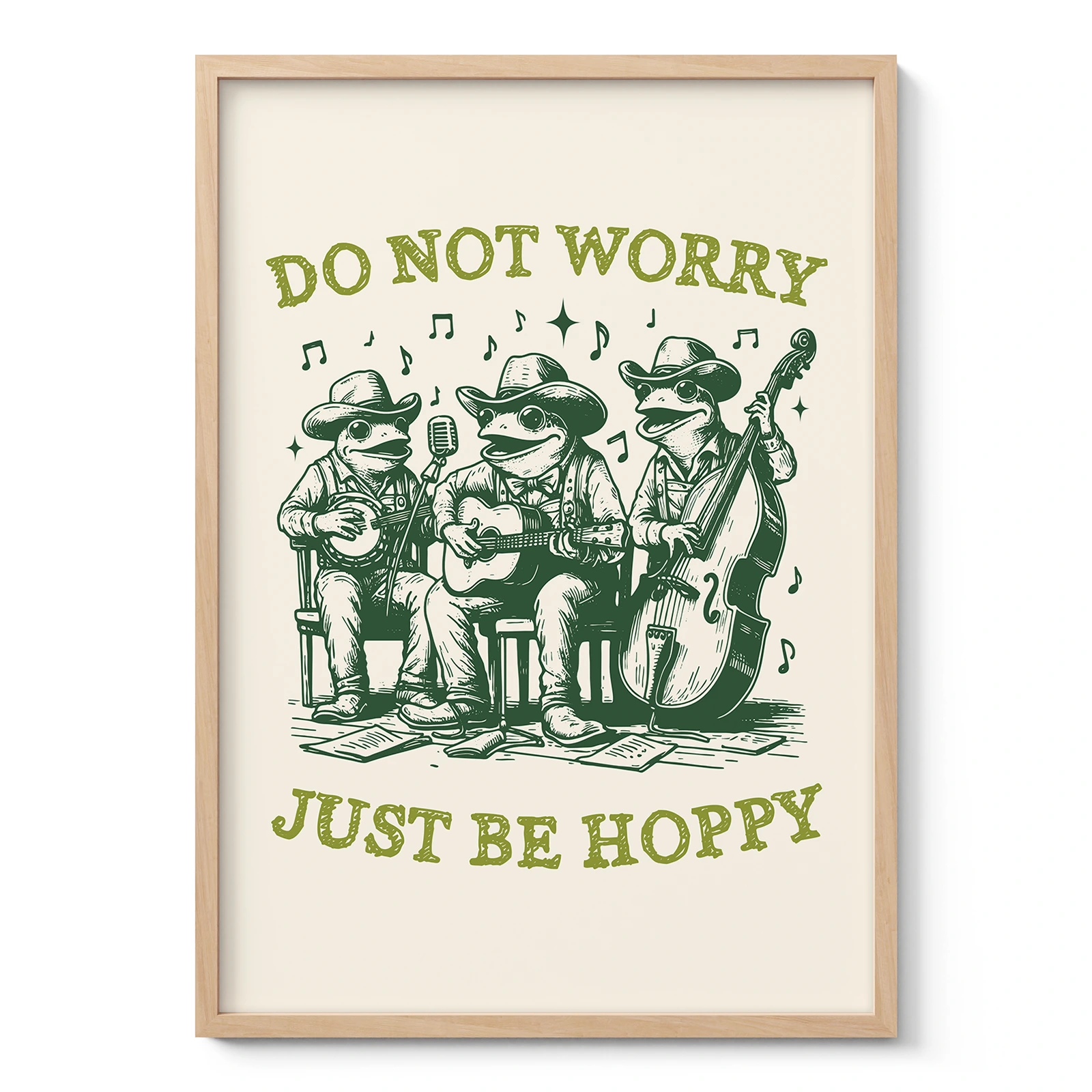 Frogs Wall Art – Do Not Worry, Just Be Hoppy