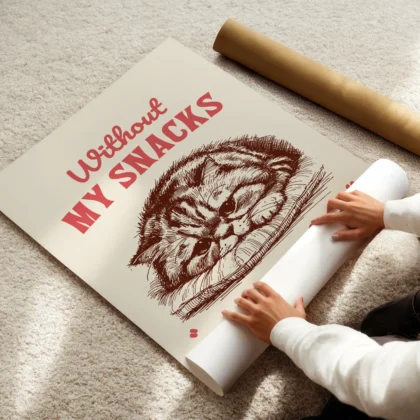 Funny Cat Wall Art – Without My Snacks I Am Nothing