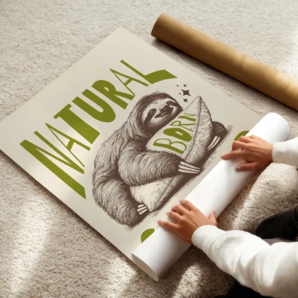 Funny Sloth Wall Art – Natural Born Chiller