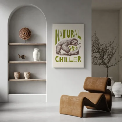 Funny Sloth Wall Art – Natural Born Chiller