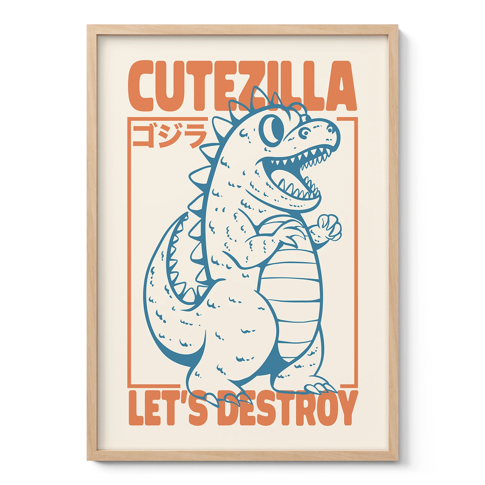 Wandbild mit Godzilla – Süß, aber zerstört alles
