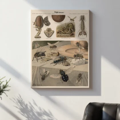 Insect Wall Art – Flies Print by Albert Kull