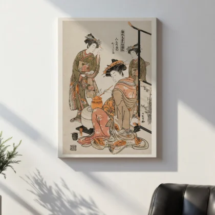 Isoda Koryusai – Courtesan Karahama Tea Ceremony
