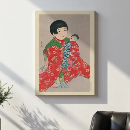 Child with Doll by Hasui Kawase