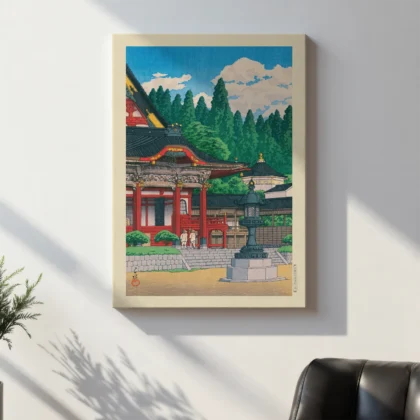Red Temple by Hasui Kawase