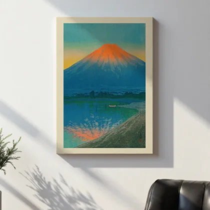 Lake Yamanaka and Mt. Fuji by Hasui Kawase