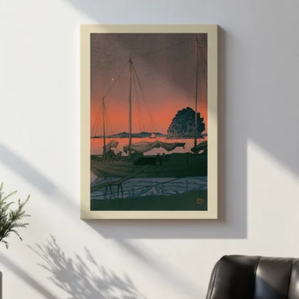 Sonnenuntergang im Hafen – Hasui Kawase Wandbild