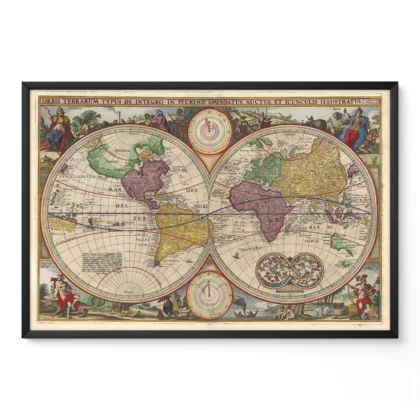 Vintage World Map – Poster or Canvas Print