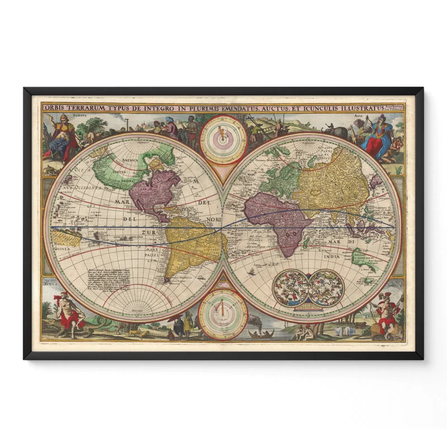 Vintage World Map – Poster or Canvas Print