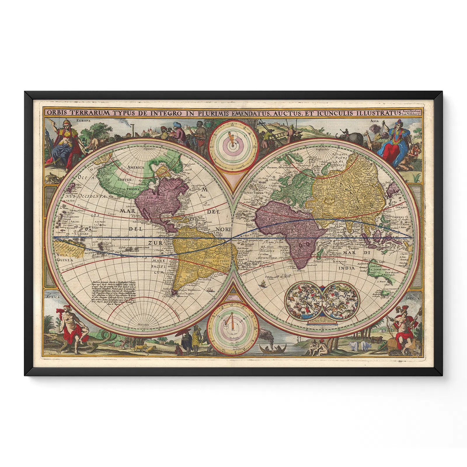 Vintage World Map – Poster or Canvas Print