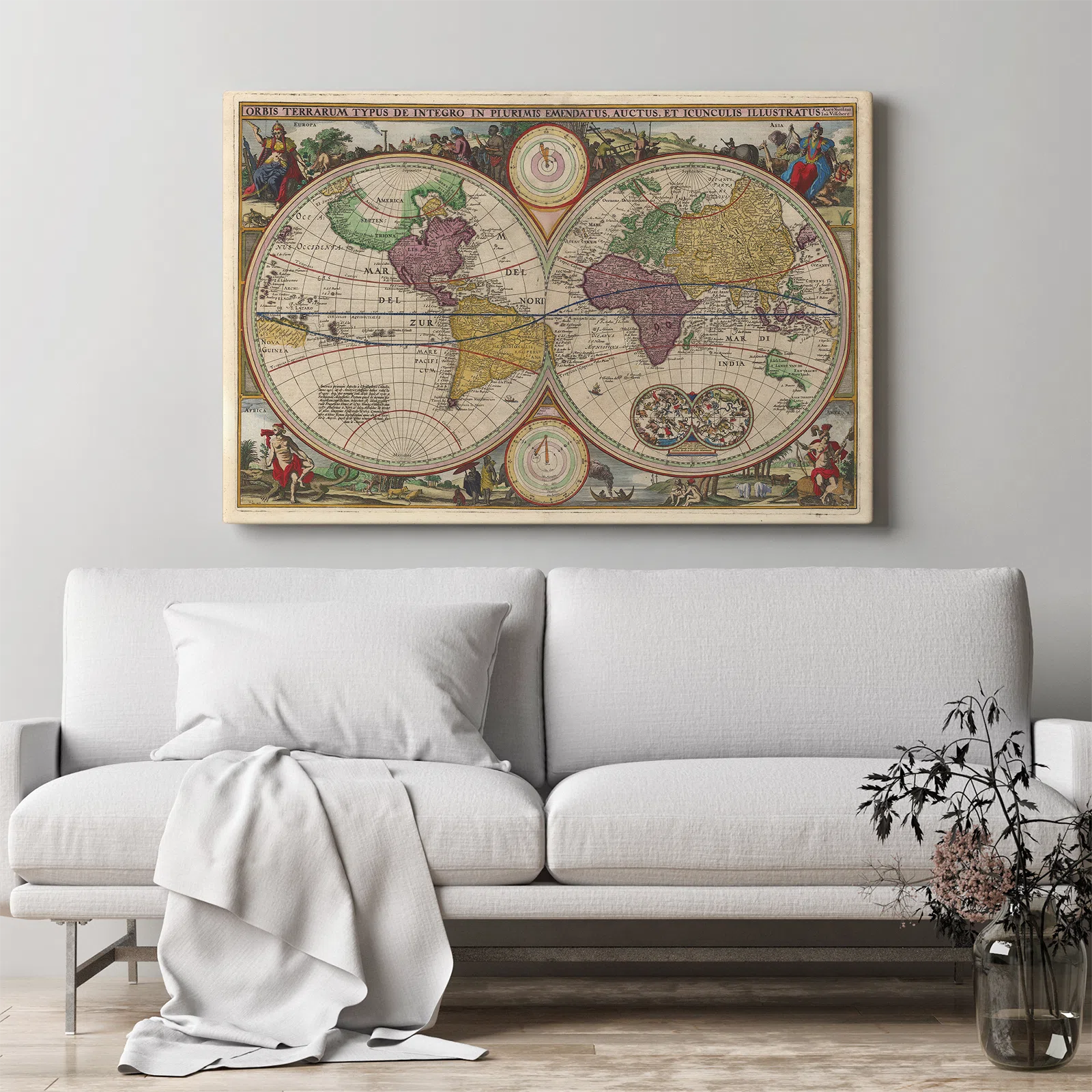 Vintage World Map – Poster or Canvas Print