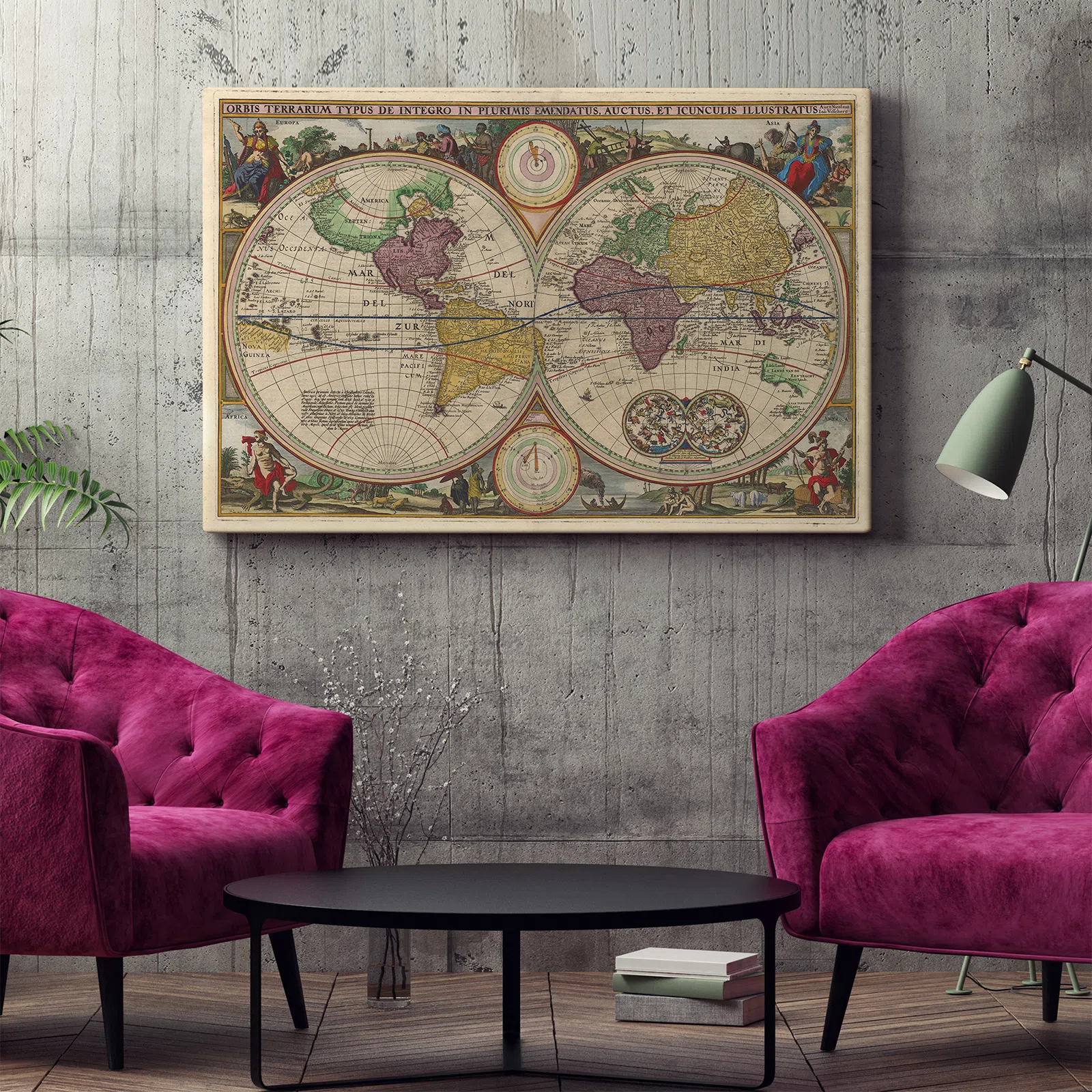Vintage World Map – Poster or Canvas Print